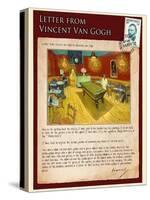 Letter from Vincent: Night Cafe on Place Lamartine in Arles-Vincent van Gogh-Stretched Canvas