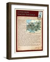 Letter from Vincent: Old Vineyard with Peasant Woman-Vincent van Gogh-Framed Giclee Print