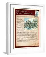 Letter from Vincent: Old Vineyard with Peasant Woman-Vincent van Gogh-Framed Giclee Print