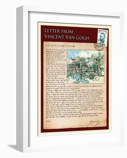 Letter from Vincent: Old Vineyard with Peasant Woman-Vincent van Gogh-Framed Giclee Print