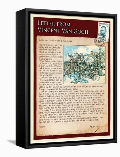 Letter from Vincent: Old Vineyard with Peasant Woman-Vincent van Gogh-Framed Stretched Canvas