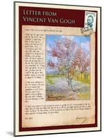 Letter from Vincent: Pink Peach Tree in Blossom-Vincent van Gogh-Mounted Giclee Print