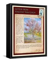 Letter from Vincent: Pink Peach Tree in Blossom-Vincent van Gogh-Framed Stretched Canvas