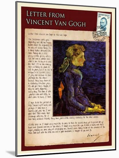 Letter from Vincent: Portrait of Adeline Ravoux-Vincent van Gogh-Mounted Giclee Print