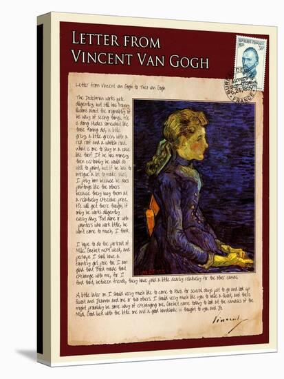 Letter from Vincent: Portrait of Adeline Ravoux-Vincent van Gogh-Stretched Canvas