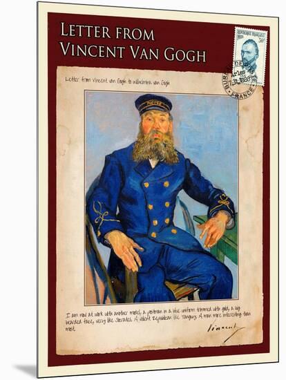 Letter from Vincent: Portrait of the Postman Joseph Roulin-Vincent van Gogh-Mounted Giclee Print