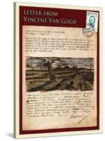 Letter from Vincent: Road with Pollarded Willows-Vincent van Gogh-Stretched Canvas