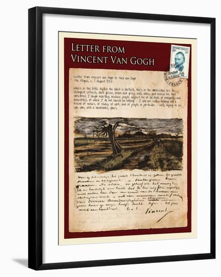 Letter from Vincent: Road with Pollarded Willows-Vincent van Gogh-Framed Giclee Print
