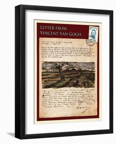 Letter from Vincent: Road with Pollarded Willows-Vincent van Gogh-Framed Giclee Print