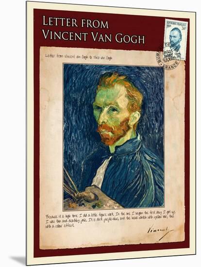 Letter from Vincent: Salf-Portrait1-Vincent van Gogh-Mounted Giclee Print