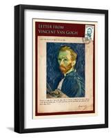 Letter from Vincent: Salf-Portrait1-Vincent van Gogh-Framed Giclee Print