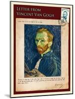 Letter from Vincent: Salf-Portrait1-Vincent van Gogh-Mounted Giclee Print