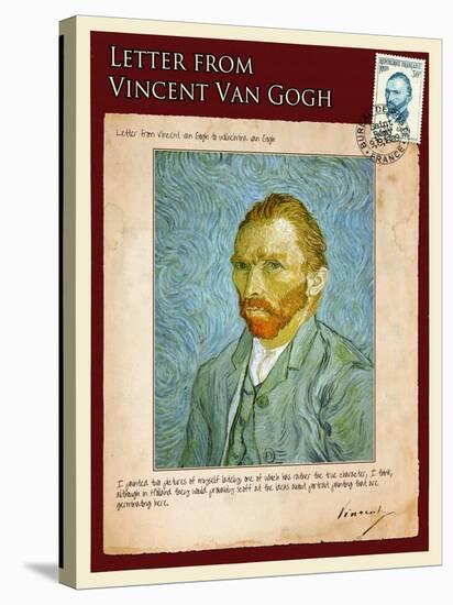 Letter from Vincent: Self-Portrait2-Vincent van Gogh-Stretched Canvas