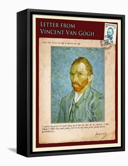 Letter from Vincent: Self-Portrait2-Vincent van Gogh-Framed Stretched Canvas