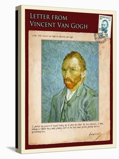 Letter from Vincent: Self-Portrait2-Vincent van Gogh-Stretched Canvas