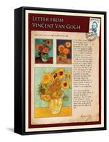 Letter from Vincent: Sunflowers in a Vase-Vincent van Gogh-Framed Stretched Canvas