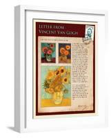 Letter from Vincent: Sunflowers in a Vase-Vincent van Gogh-Framed Giclee Print