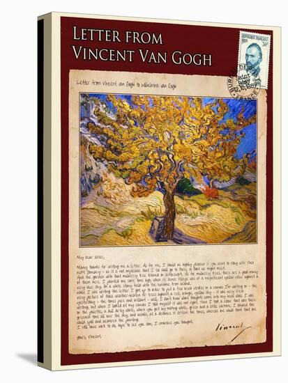 Letter from Vincent: The Mulberry Tree-Vincent van Gogh-Stretched Canvas