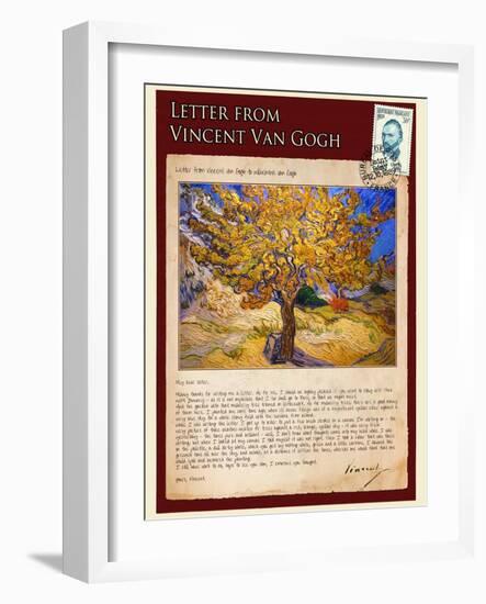 Letter from Vincent: The Mulberry Tree-Vincent van Gogh-Framed Giclee Print