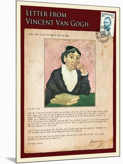 Letter from Vincent: The Portrait of the Arle´Sienne-Vincent van Gogh-Mounted Giclee Print