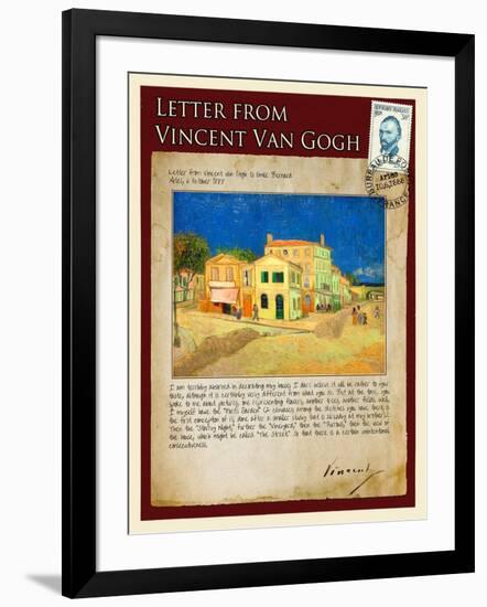 Letter from Vincent: The Yellow House-Vincent van Gogh-Framed Giclee Print