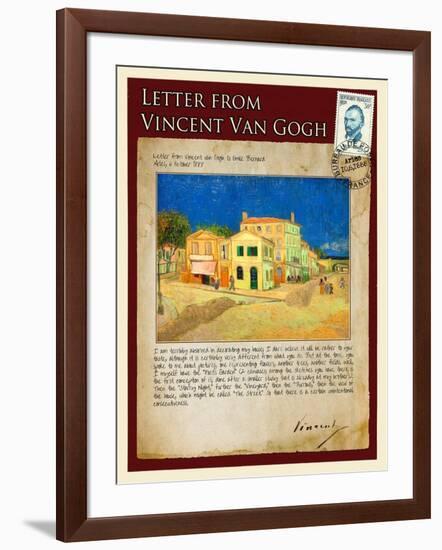 Letter from Vincent: The Yellow House-Vincent van Gogh-Framed Giclee Print