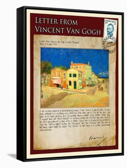 Letter from Vincent: The Yellow House-Vincent van Gogh-Framed Stretched Canvas