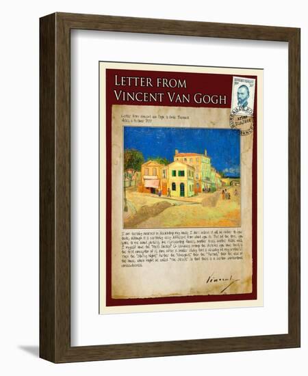 Letter from Vincent: The Yellow House-Vincent van Gogh-Framed Premium Giclee Print