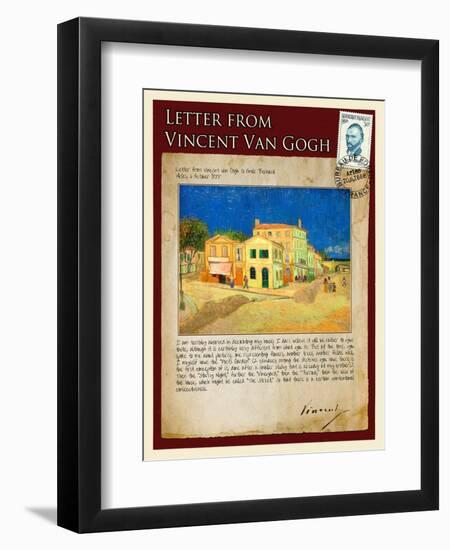 Letter from Vincent: The Yellow House-Vincent van Gogh-Framed Premium Giclee Print