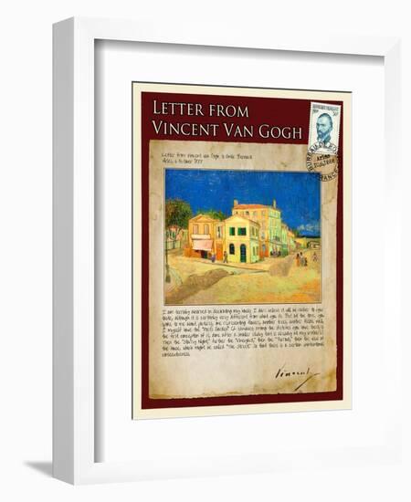 Letter from Vincent: The Yellow House-Vincent van Gogh-Framed Premium Giclee Print