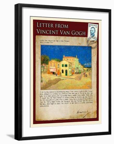 Letter from Vincent: The Yellow House-Vincent van Gogh-Framed Giclee Print