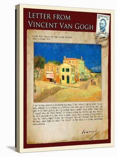 Letter from Vincent: The Yellow House-Vincent van Gogh-Stretched Canvas