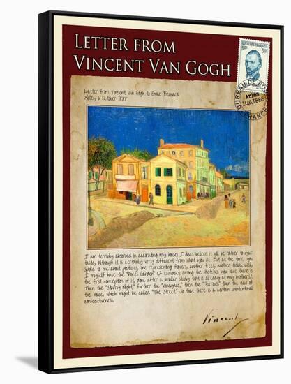 Letter from Vincent: The Yellow House-Vincent van Gogh-Framed Stretched Canvas