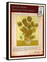 Letter from Vincent: Vase with Fourteen Sunflowers-Vincent van Gogh-Framed Stretched Canvas