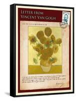 Letter from Vincent: Vase with Fourteen Sunflowers-Vincent van Gogh-Framed Stretched Canvas