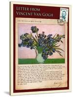 Letter from Vincent: Vase with Irises-Vincent van Gogh-Stretched Canvas