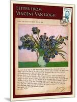 Letter from Vincent: Vase with Irises-Vincent van Gogh-Mounted Giclee Print