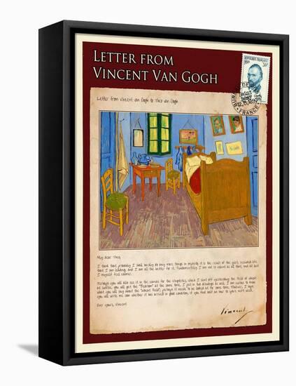 Letter from Vincent: Vincent's Bedroom in Arles-Vincent van Gogh-Framed Stretched Canvas