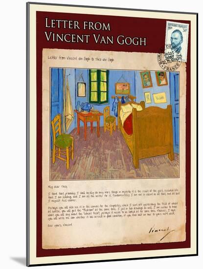 Letter from Vincent: Vincent's Bedroom in Arles-Vincent van Gogh-Mounted Giclee Print