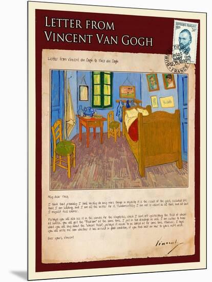 Letter from Vincent: Vincent's Bedroom in Arles-Vincent van Gogh-Mounted Giclee Print