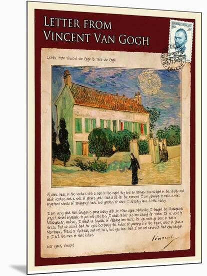 Letter from Vincent: White House at Night-Vincent van Gogh-Mounted Giclee Print