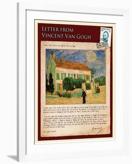 Letter from Vincent: White House at Night-Vincent van Gogh-Framed Giclee Print