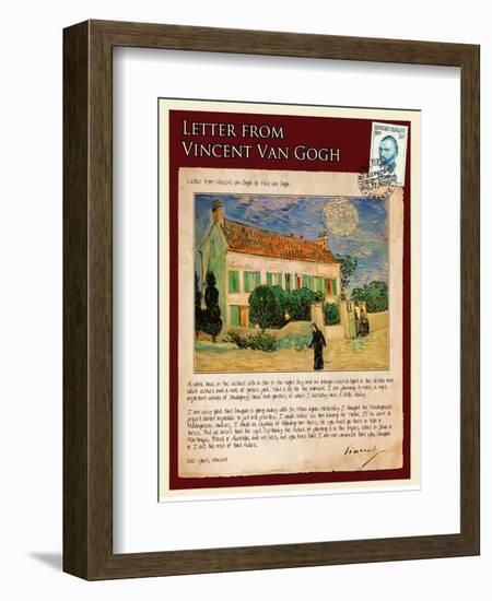 Letter from Vincent: White House at Night-Vincent van Gogh-Framed Giclee Print