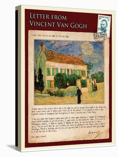 Letter from Vincent: White House at Night-Vincent van Gogh-Stretched Canvas