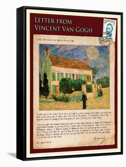 Letter from Vincent: White House at Night-Vincent van Gogh-Framed Stretched Canvas