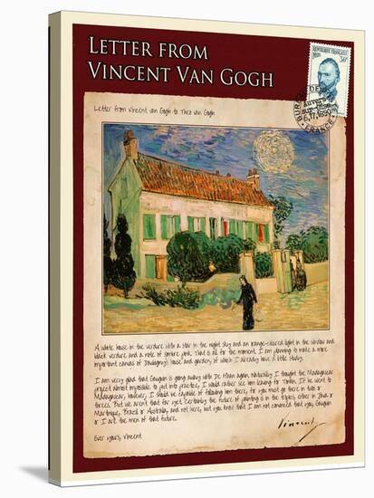 Letter from Vincent: White House at Night-Vincent van Gogh-Stretched Canvas