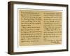 Letter from William Makepeace Thackery to TW Gibbs, 12th September 1851-William Makepeace Thackeray-Framed Giclee Print