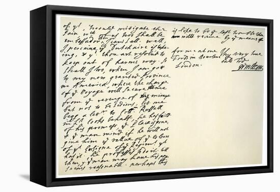 Letter from William Penn to Colonel Henry Sydney, 29th March 1681-William Penn-Framed Stretched Canvas