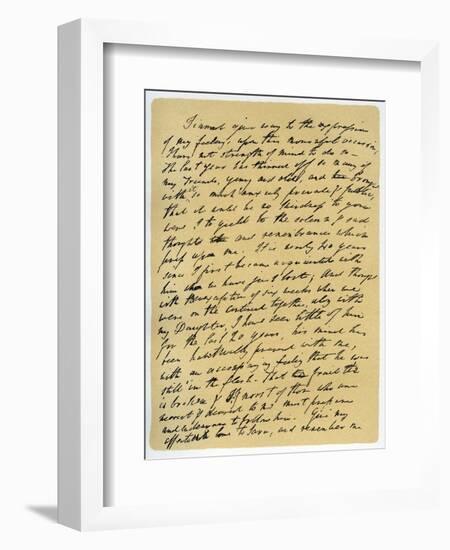 Letter from William Wordsworth on the Death of Samuel Taylor Coleridge, 29th July 1834-William Wordsworth-Framed Giclee Print