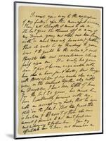 Letter from William Wordsworth on the Death of Samuel Taylor Coleridge, 29th July 1834-William Wordsworth-Mounted Giclee Print